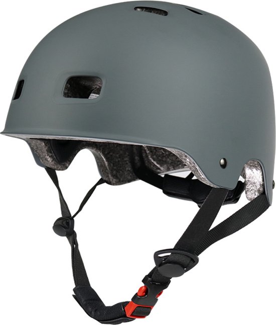 Casque GOOFF® Skate & vélo - gris - certifié CE - taille S (51 à 54 cm de tour de tête) - pour enfant, femme et homme