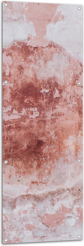 Tuinposter – Textuur en Vlekken Bruin op Muur - 50x150 cm Foto op Tuinposter (wanddecoratie voor buiten en binnen)