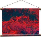 Textielposter - Rood met Zwarte Vlekken - 60x40 cm Foto op Textiel