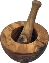 Zérazi | Mortier & Pilon | Bois d'Olivier | 16cm | Écologique | Entièrement Fabrique À La Main | Durable | Hygiène