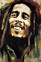 Bob Marley Poster - Muziekposter - High Poster - 420 Poster - Reggae Poster - Hoge Kwaliteit - Portret - 61x91cm - Geschikt om in te lijsten