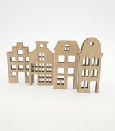 Mini Maisons en bois, Set de 4 formes de maison en bois, découpe de maison en bois inachevée, blanc de maison de DIY , Décoration de maison de DIY , fournitures Craft en bois/maisons d'amsterdam/suvenier