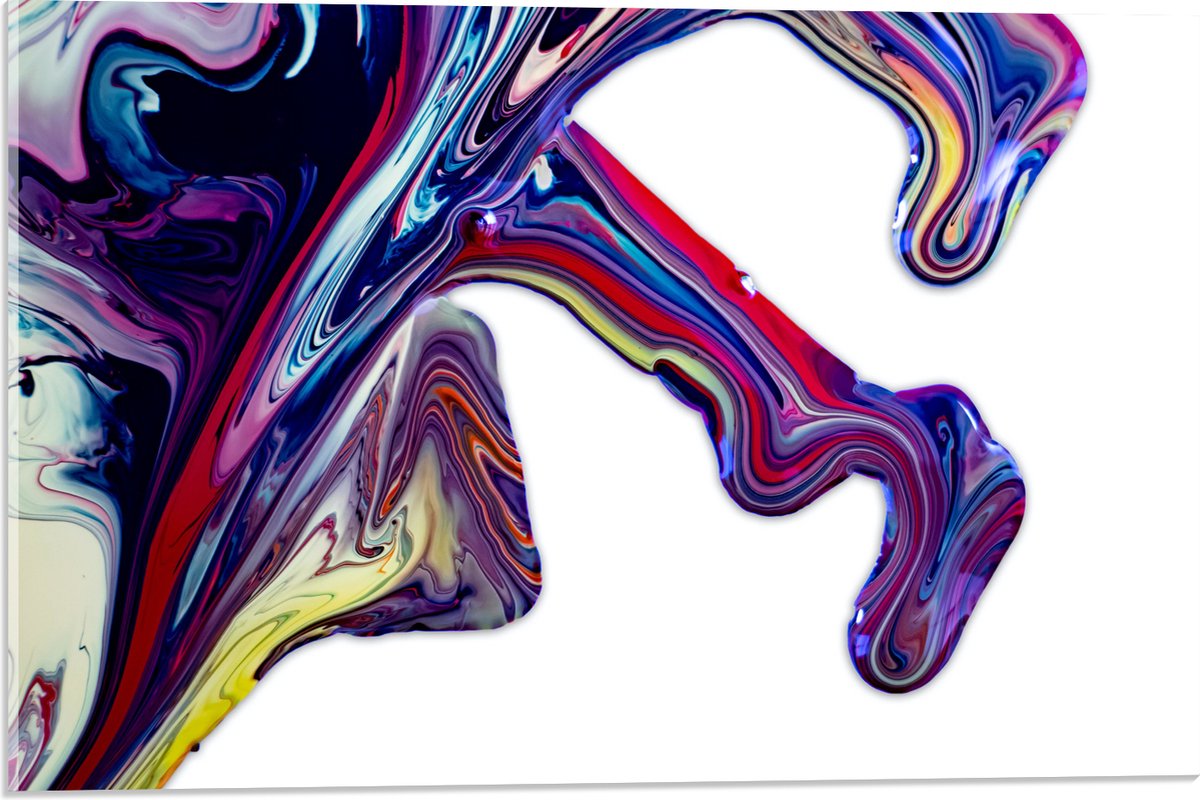 Acrylglas - Uitlopende Verf van Verschillende Kleuren - 60x40 cm Foto op Acrylglas (Met Ophangsysteem)