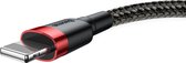 Baseus Oplaad Kabel Lightning Naar USB - 0.5 meter - Geschikt voor iPhone 12 / 12 PRO / 12 PRO MAX / 11/ 11 PRO (MAX) / XS / XR/ X / iPhone 8 / 8 Plus/ iPhone SE/ 6 / 5 / 5SE - premium kwaliteit - Oplaadkabel 0,5m (Rood+Zwart) CALKLF-A19