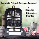 Picknick Rugzak - 4 personen - Complete Picknickmand - Met Platvink set