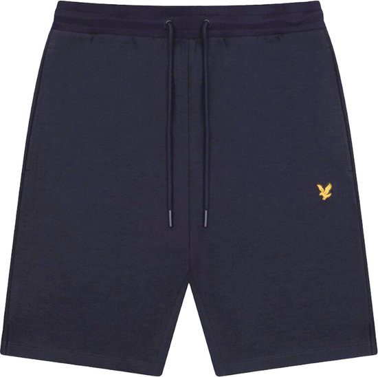 Lyle & scott fly fleece short in de kleur marine.