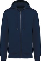 Ecologische unisex sweater met capuchon en rits Donkerblauw - L