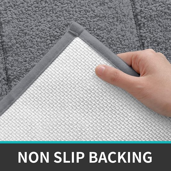 badmat 50x85cm chenille staalblauw