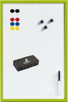Magnetisch whiteboard/memobord met marker/wisser/magneten - 40 x 60 cm - groen