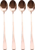 oDaani – Latte macchiato lepels rose goud – 4 lange lepels voor koffie, cocktails en dessert – RVS – Vaatwasser bestendig - 19.5 cm