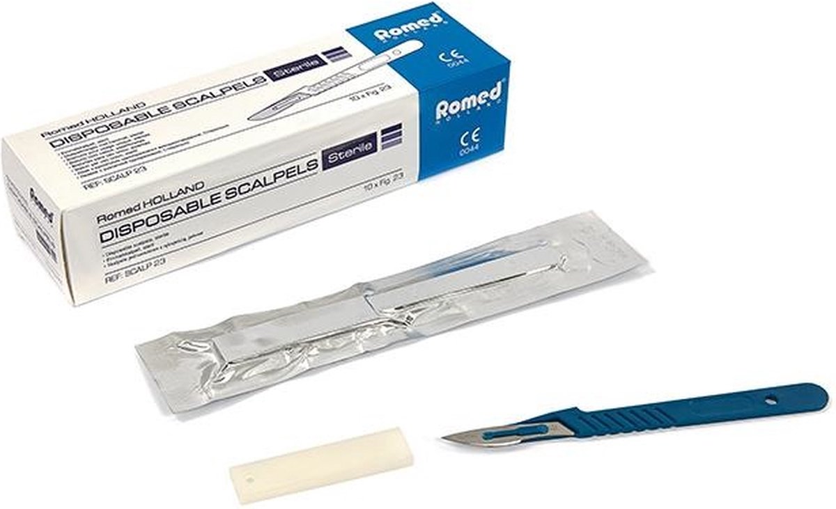 Goedkoopste ROMED SCALPELMESJES COMPLEET MET HANDVAT, SCALP-21, NUMMER 21 STERIEL