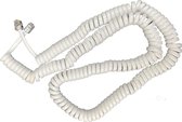 Telefoon KRULSNOER voor telefoonhoorn - EXTRA LANG - 6 m - wit - spiraalkabel