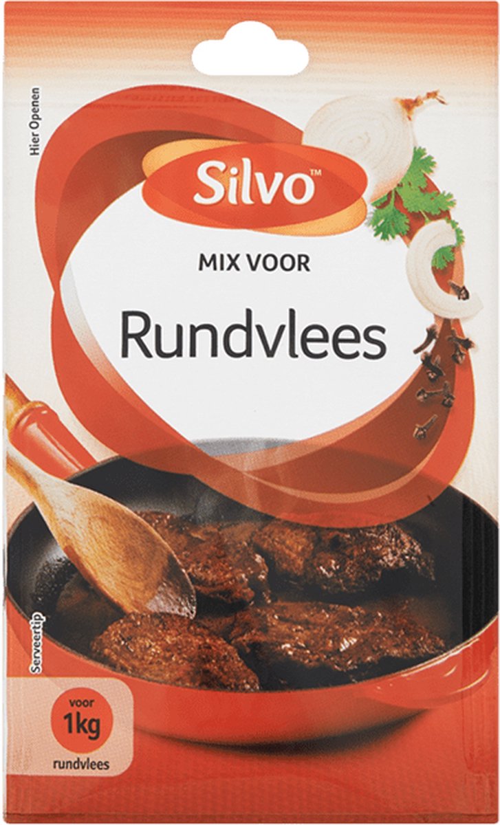 Silvo® | 10 x Mix voor Rundvlees 22 gram | voordeelverpakking | 1 zakje voor 1 kg rundvlees |