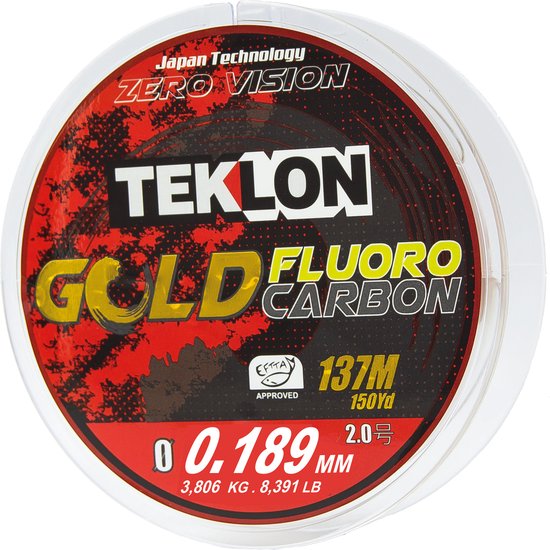 Teklon Gold Fluorocarbon - premium onzichtbare vislijn met Japan Technology Zero Vision 0,189MM / 137M van Teklon — afbeelding 2