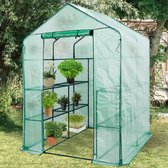 Lendo Online Serre de jardin à 3 étages et couverture étanche en PE 143x143x196cm vert acier - Serre avec porte-plantes en acier - Serre - Véranda - Pépinière