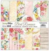 ScrapBoys Bird Romance paperset 12 vl+cut out elements-DZ BIRO-08 190gr 30,5cmx30,5cm (03-23)