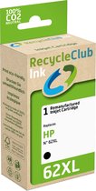 RecycleClub inktcartridge - Inktpatroon - Geschikt voor HP - Alternatief voor HP 62XL Zwart 21ml - 765 pagina's