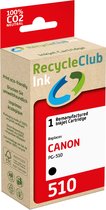 RecycleClub inktcartridge - Inktpatroon - Geschikt voor Canon - Alternatief voor Canon PG-510 Zwart 9ml - 330 pagina's