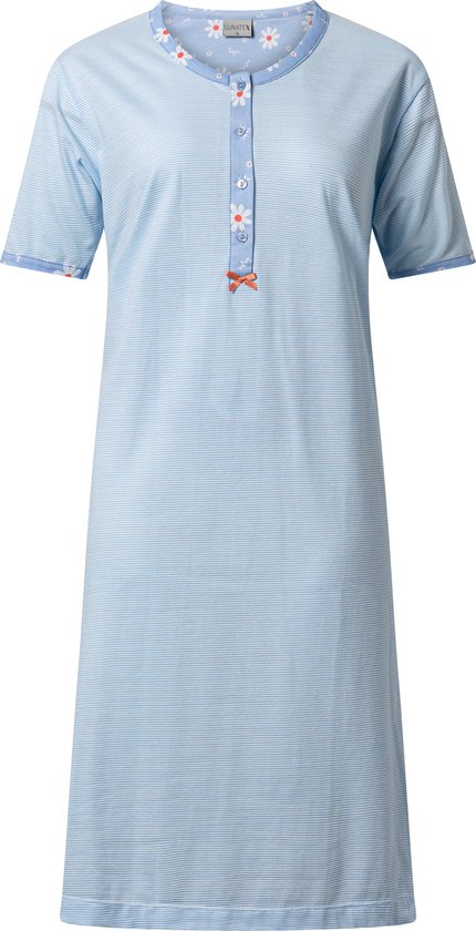 Dames nachthemd Lunatex knoop 224146 blue maat XL