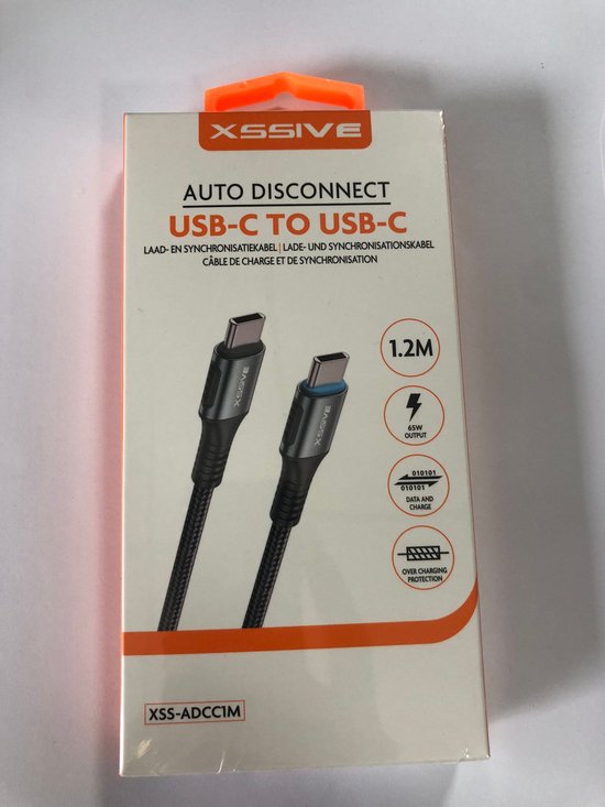 Xssive Auto Disconnect USBC To USBC Cable (1.2M) 65W Output XSS