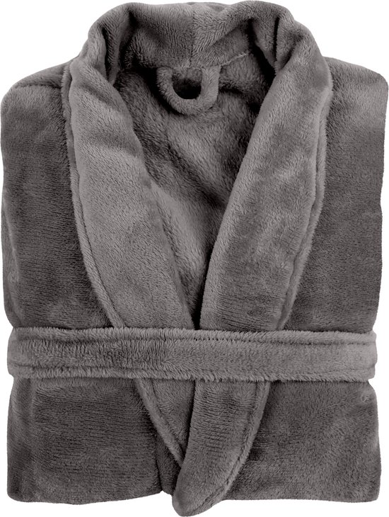 TISECO HOME STUDIO - Kamerjas - MICROFLANNEL COSY - L/XL - 100% polyester - Donkergrijs
