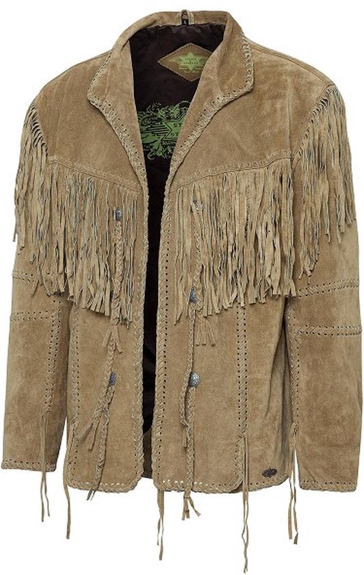 Veste western en cuir style indien Stars&Stripes Hombre sable XL