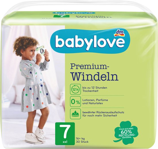 babylove Premium Babyluier maat 7 XXL 16+ kg, 30 stuks