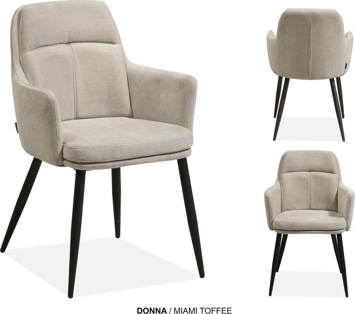 MX Sofa Eetkamer stoel Donna - kleur: Toffee - set van 2 stoelen
