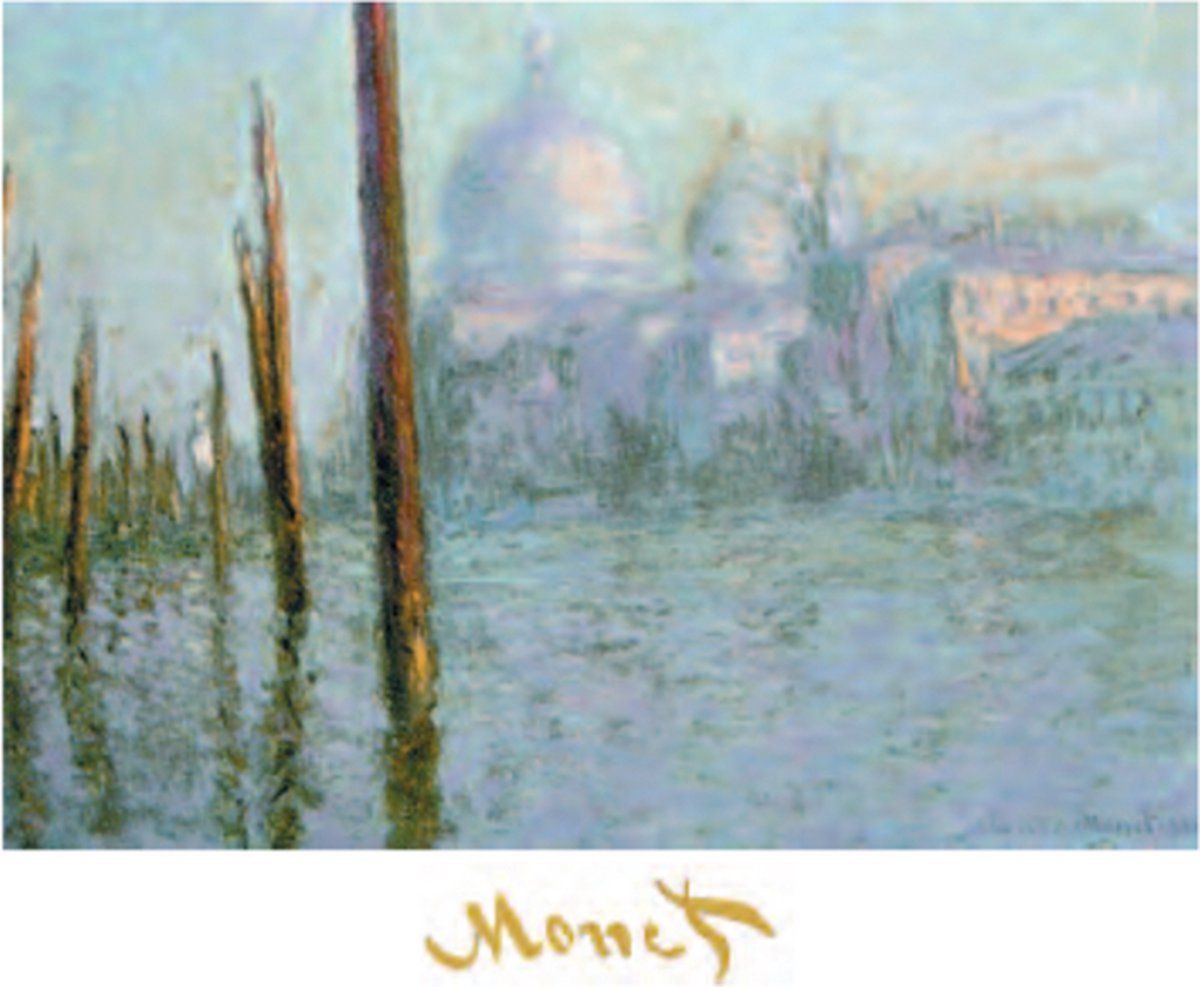 Catch Projecten Mini kunstposter - Claude Monet - Venetïe - Il Canal Grande - 24x30 cm Multicolor