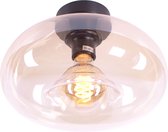 Moderne glazen plafondlamp Smoky donut | amber / goud / zwart / transparant | glas / metaal | Ø 28 cm | wonkamer lamp | modern design