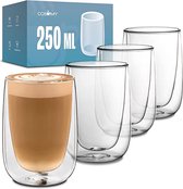 Dubbelwandige latte macchiato-glazen, koffieglas, theeglazen - mokkakopjes , Koffiekopjes , espressokopjes - kopjes - Cappuccino kopjes 4*250ml