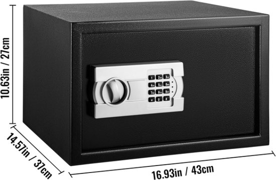 Coffre-fort numérique 8,5 l - Petit coffre-fort électronique avec code PIN  et clé - Ignifuge