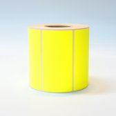 Blanco Stickers op rol 1000 etiketten 100x50mm fluor geel