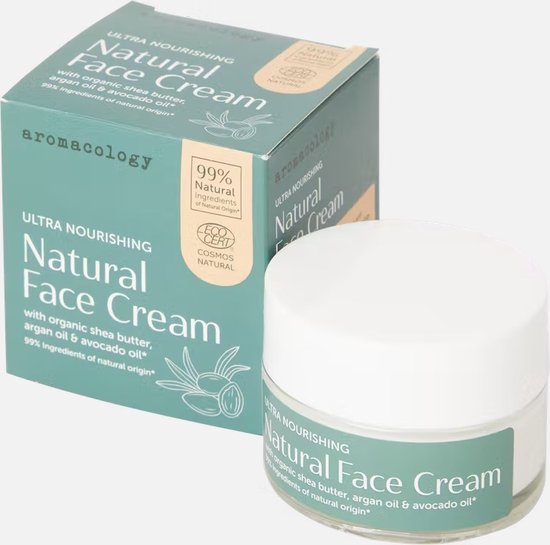 Crème Face Natural 50 ml - Ultra nourrissante au beurre de karité bio,  huile d'argan &... | bol