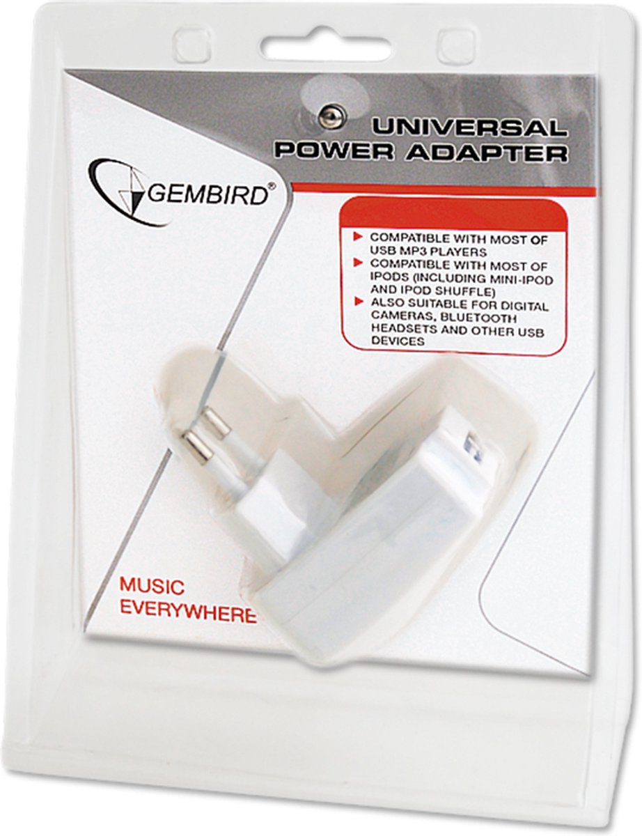 MP3A-UC-AC1 Universal USB charger 1A white