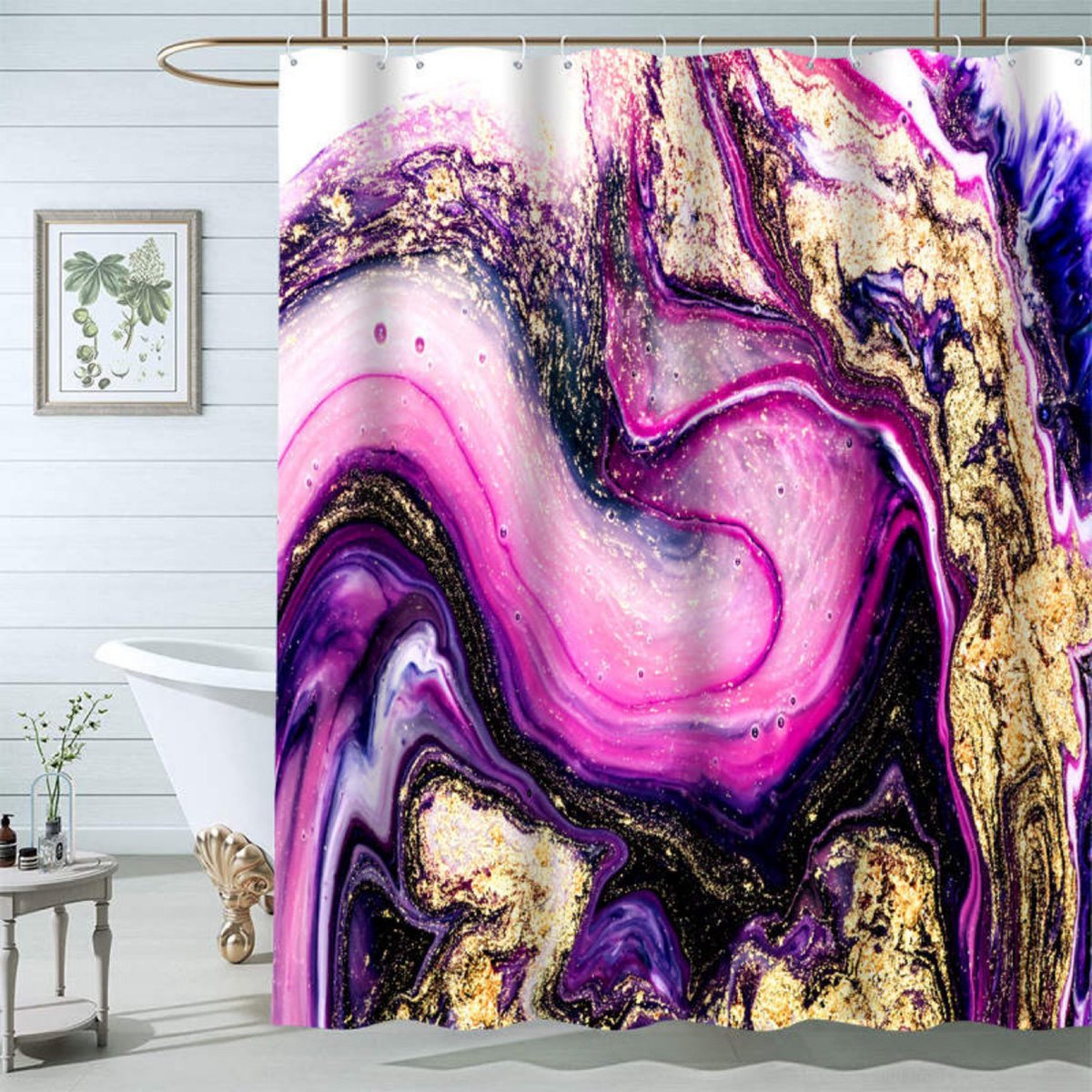 Douchegordijn 2m hoog x 1,8m breed incl. 12 bevestigingsringen