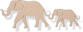 Maison Cocon - Éléphant avec petit - Zwart - Petit - Décoration murale - Décoration d'intérieur