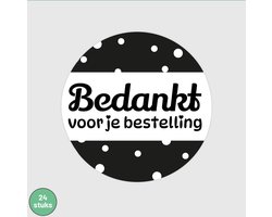 24 Sluitstickers Bedankt voor je bestelling - Bedankt Stickers - Sluitzegel bedankt voor je bestelling stickers hartje