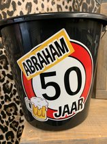 Abraham 50 jaar- Feest- 50 jaar Abraham. Abraham cadeau. Cadeau emmer Abraham