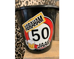 5 Liter kleine cadeau emmer- Abraham 50 jaar- Feest- 50 jaar Abraham. Abraham cadeau. Cadeau emmer Abraham