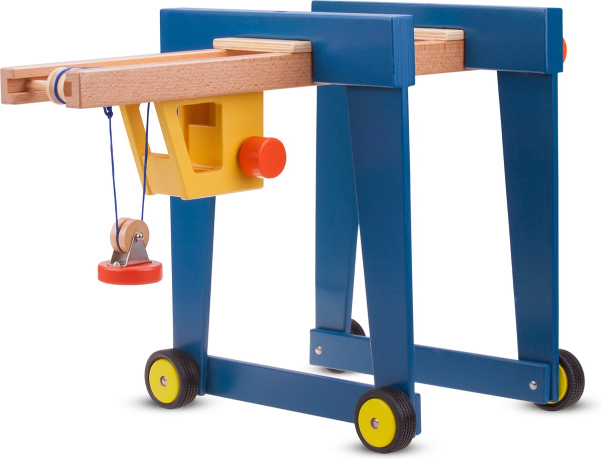 New Classic Toys Houten Speelgoed Containerkraan op Wielen