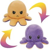 Hoogwaardige Octopus Knuffel / Emotie Knuffel / Mood Knuffel | Reversible / Omkeerbare Octopus | Bekend van TikTok | Paars-Geel - AWR