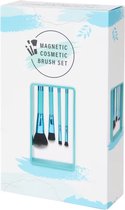 Magnetische make-up-kwasten in houder- Brush set- 5-delig- Blauw