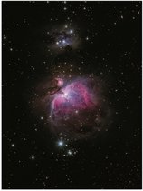 Poster (Mat) - Paars Getinte Vlekken tussen de Sterren in het Universum - 30x40 cm Foto op Posterpapier met een Matte look