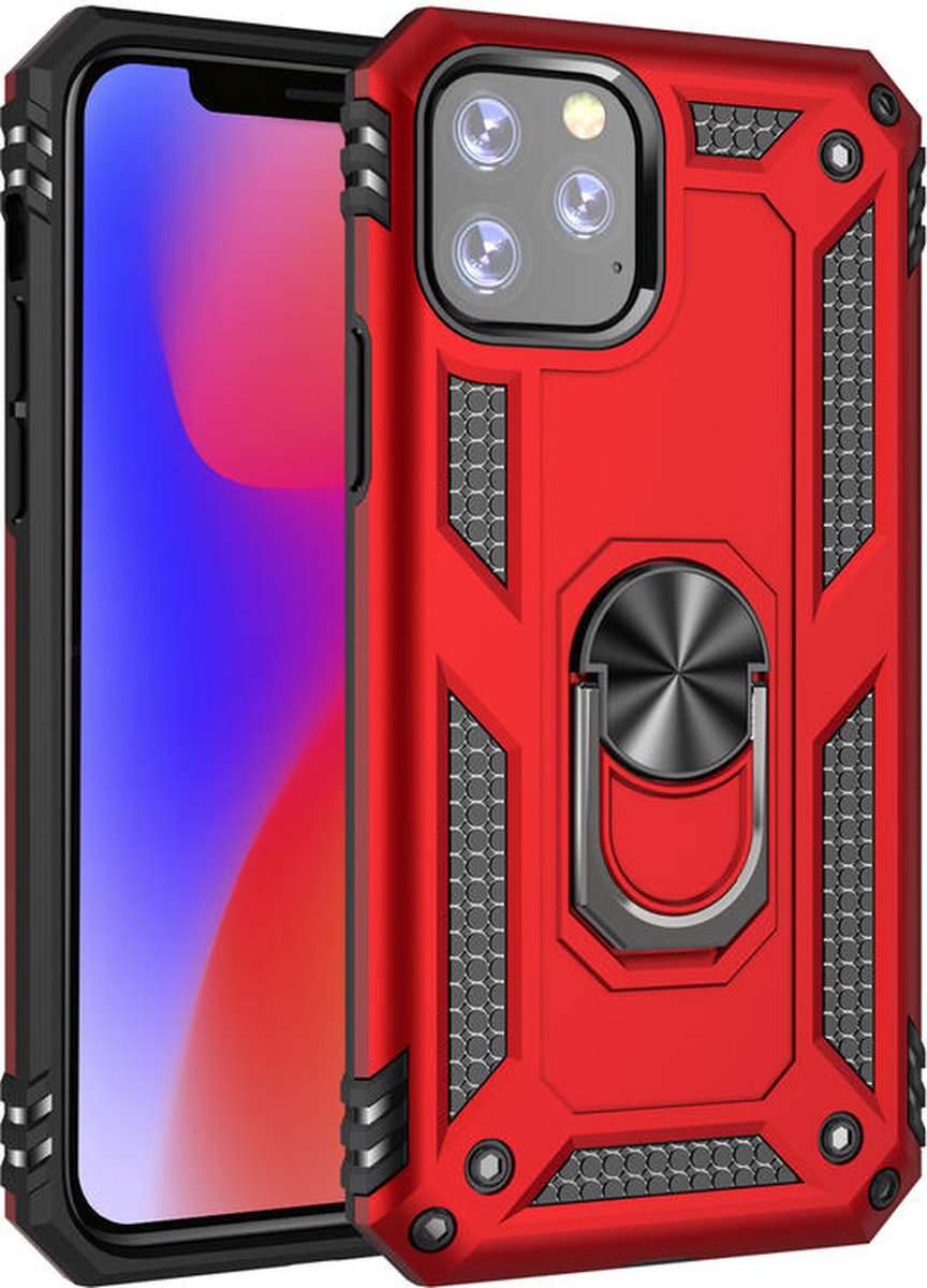 Cityhoesje - Ring - Anti Shock - iPhone 11 Pro - Backcover - Rood