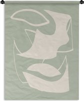 Wandkleed - Wanddoek - Vormen - Abstract - Groen - 60x80 cm - Wandtapijt