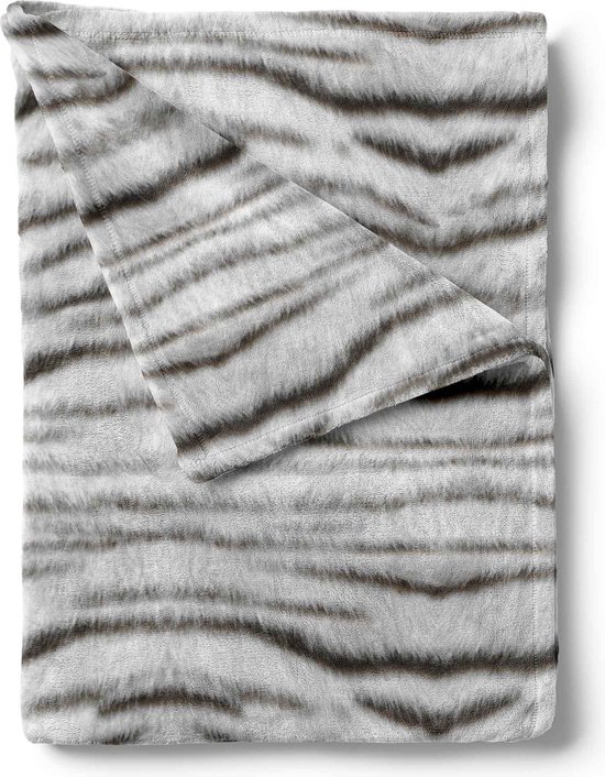 Stijlvolle fleece plaid Witte Tijger - 140x200 - superzacht en comfortabel  - luxe... | bol.com