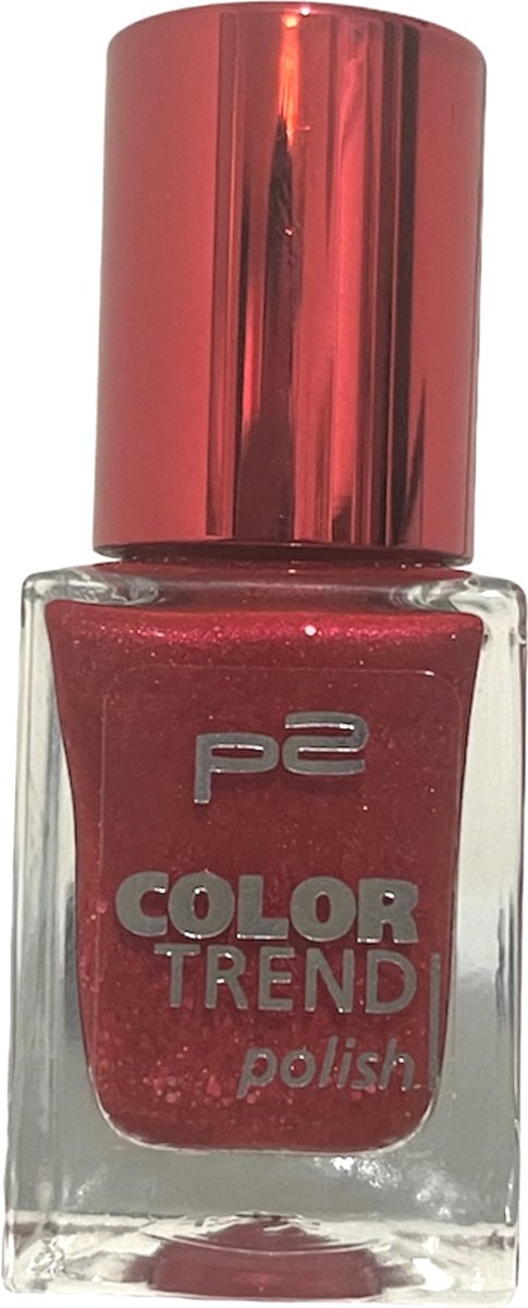 P2 Cosmetics EU Color Trend Nagellak 010 Red Glitter 10ml rood glittertjes