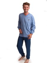 Heren pyjama Gentlemen blue 411464 single jersey maat XL