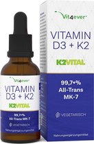 Vitamine D3 1.000 IE + K2 20 mcg per druppel (1700 druppels) - 50 ml - Premium: 99,7+% All-Trans (Original K2VITAL® by Kappa) - In MCT olie | Vit4ever